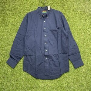 Oakton Limited Dress Shirt Mens Medium Long Sleeve Button Up Blue NEW 5454